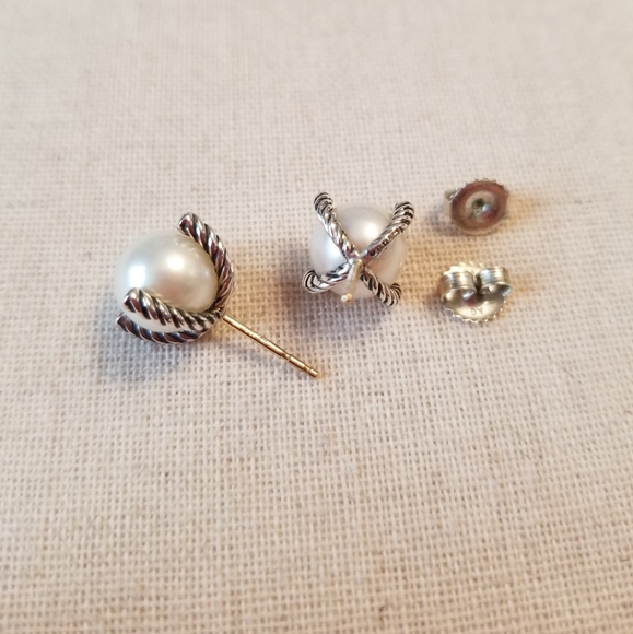 DAVID YURMAN Cable Pearl Diamonds Earrings & Ring - Picture 5 of 6